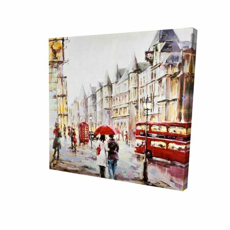 FONDO 32 x 32 in. European Street by A Rainy Day-Print on Canvas FO2792189